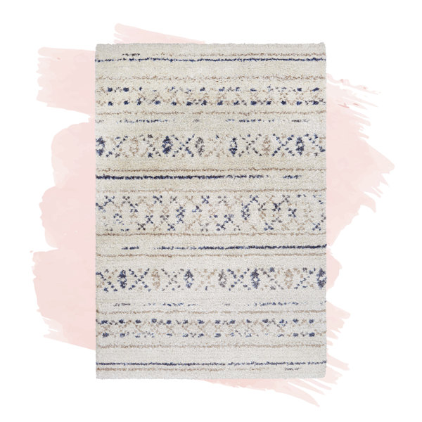 Union Rustic Becton Ivory/Navy Blue/Taupe Rug & Reviews Wayfair